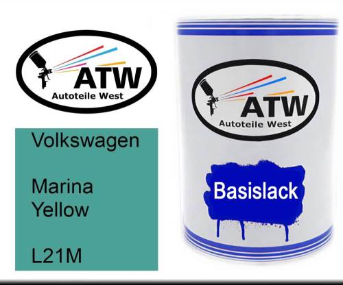 Volkswagen, Marina Yellow, L21M: 500ml Lackdose, von ATW Autoteile West.